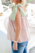 Feminine Floral Striped Knot Strap Babydoll Tank Top