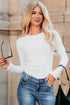Feminine Ribbed Knit Crew Neck Long Sleeve Bodysuit