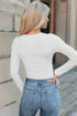 Feminine Ribbed Knit Crew Neck Long Sleeve Bodysuit
