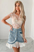 Feminine Sheer Floral Mesh Ruched Exposed Seam Top