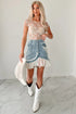 Feminine Sheer Floral Mesh Ruched Exposed Seam Top