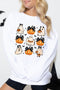 Festive Bow Ghost And Pumpkin Graphic Pullover Sweatshirt