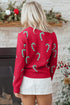 Festive Candy Cane Print Crew Neck Sweater