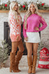 Festive Candy Cane Print Crew Neck Sweater