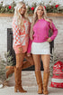 Festive Candy Cane Print Crew Neck Sweater