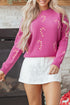 Festive Candy Cane Print Crew Neck Sweater