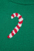 Festive Candy Cane Print Crew Neck Sweater
