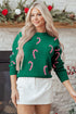 Festive Candy Cane Print Crew Neck Sweater
