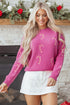 Festive Candy Cane Print Crew Neck Sweater