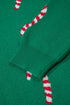 Festive Candy Cane Print Crew Neck Sweater