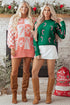 Festive Candy Cane Print Crew Neck Sweater