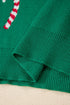 Festive Candy Cane Print Crew Neck Sweater