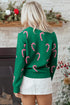 Festive Candy Cane Print Crew Neck Sweater