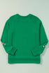 Festive Candy Cane Print Crew Neck Sweatshirt