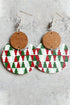 Festive Checkered Graphic Print Lightweight Wood Earrings