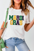 Festive Chenille Letter Graphic Short Sleeve Tee