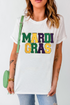 Festive Chenille Letter Graphic Short Sleeve Tee