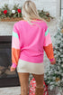 Festive Chenille Letter Patch Long Sleeve Cotton Tee