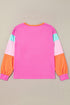 Festive Chenille Letter Patch Long Sleeve Cotton Tee