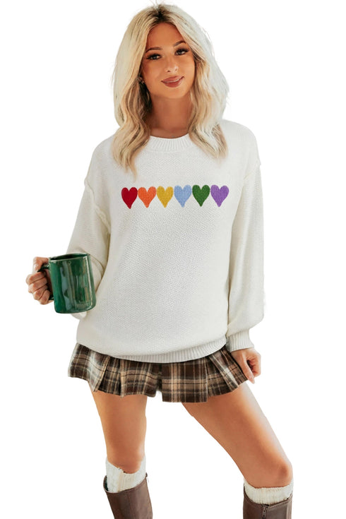 Festive Chenille Patch Graphic Long Sleeve Pullover Sweater