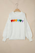 Festive Chenille Patch Graphic Long Sleeve Pullover Sweater