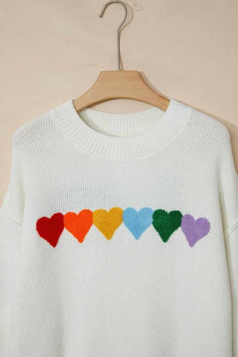 Festive Chenille Patch Graphic Long Sleeve Pullover Sweater