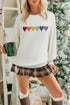 Festive Chenille Patch Graphic Long Sleeve Pullover Sweater