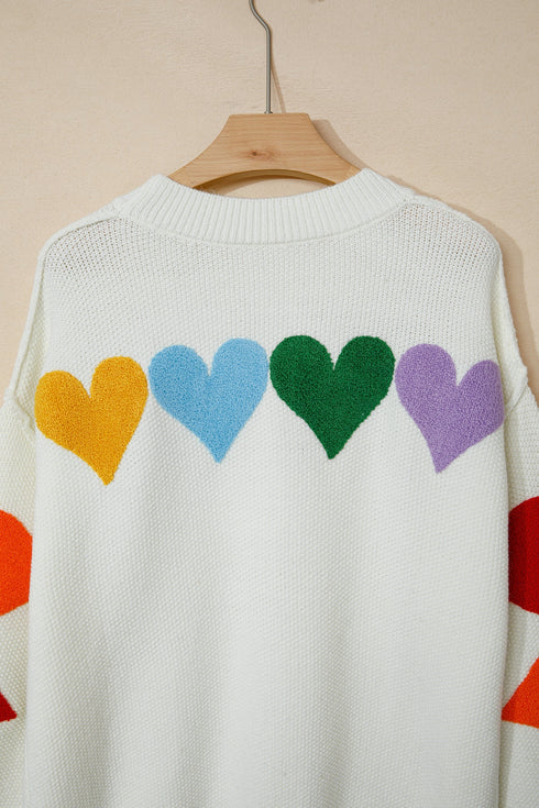Festive Chenille Patch Graphic Long Sleeve Pullover Sweater