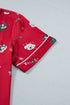 Festive Dog Print Satin Short Sleeve Two Piece Loungewear