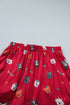 Festive Dog Print Satin Short Sleeve Two Piece Loungewear
