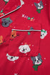 Festive Dog Print Satin Short Sleeve Two Piece Loungewear