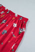 Festive Dog Print Satin Short Sleeve Two Piece Loungewear
