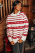 Festive Fair Isle Geometric Knit Pullover Sweater