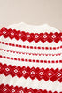 Festive Fair Isle Geometric Knit Pullover Sweater