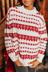 Festive Fair Isle Geometric Knit Pullover Sweater