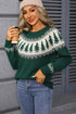 Festive Fair Isle Pine Tree Crew Neck Sweater
