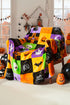 Festive Ghost And Pumpkin Checkered Flannel Fleece Blanket
