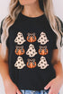 Festive Ghost And Pumpkin Graphic Rolled Cuff Tee