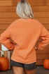 Festive Ghost Graphic Corded Texture Pullover Sweatshirt