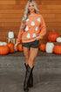 Festive Ghost Graphic Corded Texture Pullover Sweatshirt