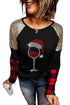 Festive Glass Graphic Sequin Shoulder Holiday Top