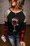 Festive Glass Graphic Sequin Shoulder Holiday Top