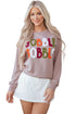 Festive Gobble Graphic Raw Hem Crew Neck Sweatshirt