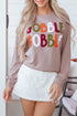 Festive Gobble Graphic Raw Hem Crew Neck Sweatshirt