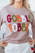 Festive Gobble Graphic Raw Hem Crew Neck Sweatshirt