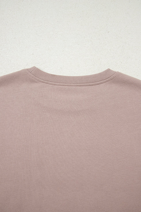 Festive Gobble Graphic Raw Hem Crew Neck Sweatshirt