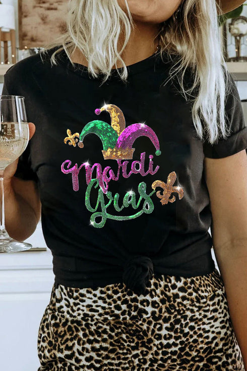 Festive Graphic Print Crew Neck Shirt