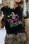 Festive Graphic Print Crew Neck Shirt
