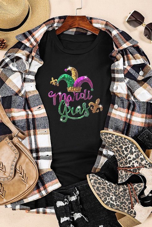 Festive Graphic Print Crew Neck Shirt
