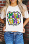 Festive Graphic Print Short Sleeve Crew Neck Tee